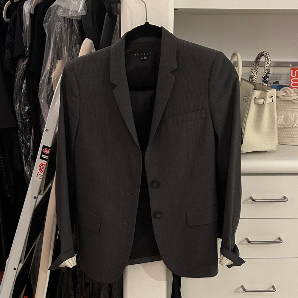 Theory Charcoal pinstripe Blazer size 0